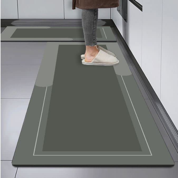 YOGIMOONI Kitchen Floor mat Water Absorption, Anti Slip and Kitchen Floor mats Water-Absorbing, Non-Slip, Dirt-Resistant Long St